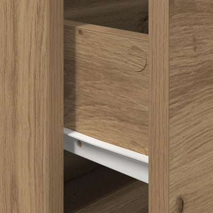 Bedside Cabinets Met Led Lichten Wandgemonteerd 2 Stuks Artisan Eiken Ambachtelijk eiken