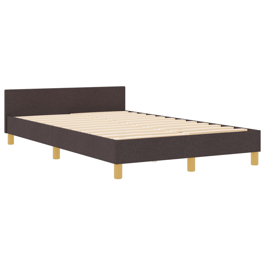 Bedframe Donkerbruin 120X190 Cm Stof Crème