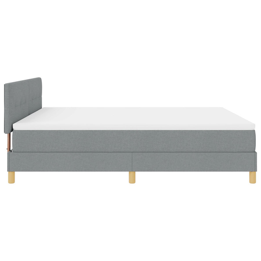 Boxspring Bed Met Matras Stof Lichtgrijs 180 x 200 cm Met knoop gestikt