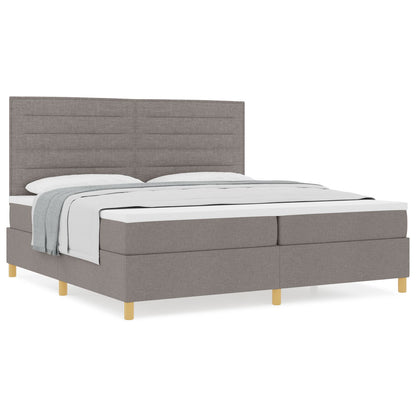 Boxspringbed Met Matras Taupe 200X200 Cm Stof Blauw