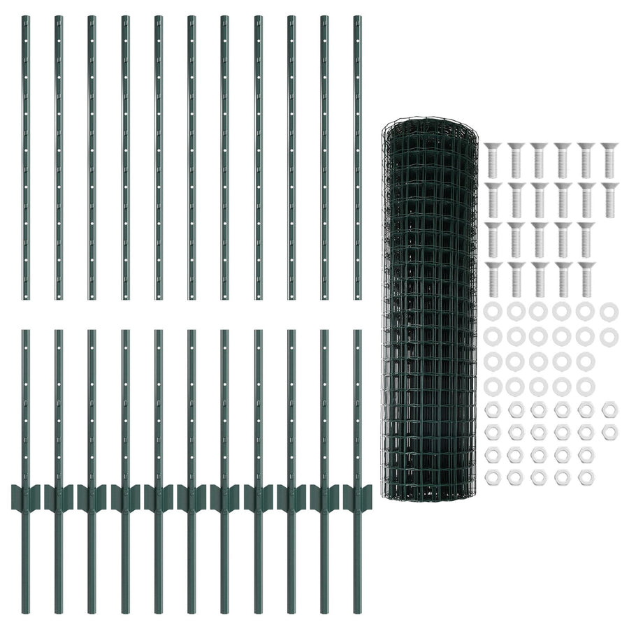 Tuinhekset Set Van 2 Groen Staal 25 X 1 M Duurzaam Tuinhek