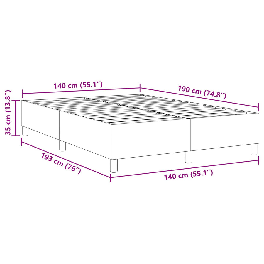 Boxspringbed 140X200 Cm Corduroy Stof Lichtgrijs 140 x 190 cm