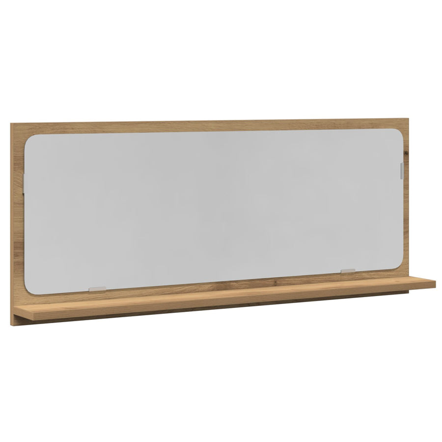 Badkamerspiegel Ambachtelijk Eikenhout 90X10,5X37 Cm Behandeld Hout
