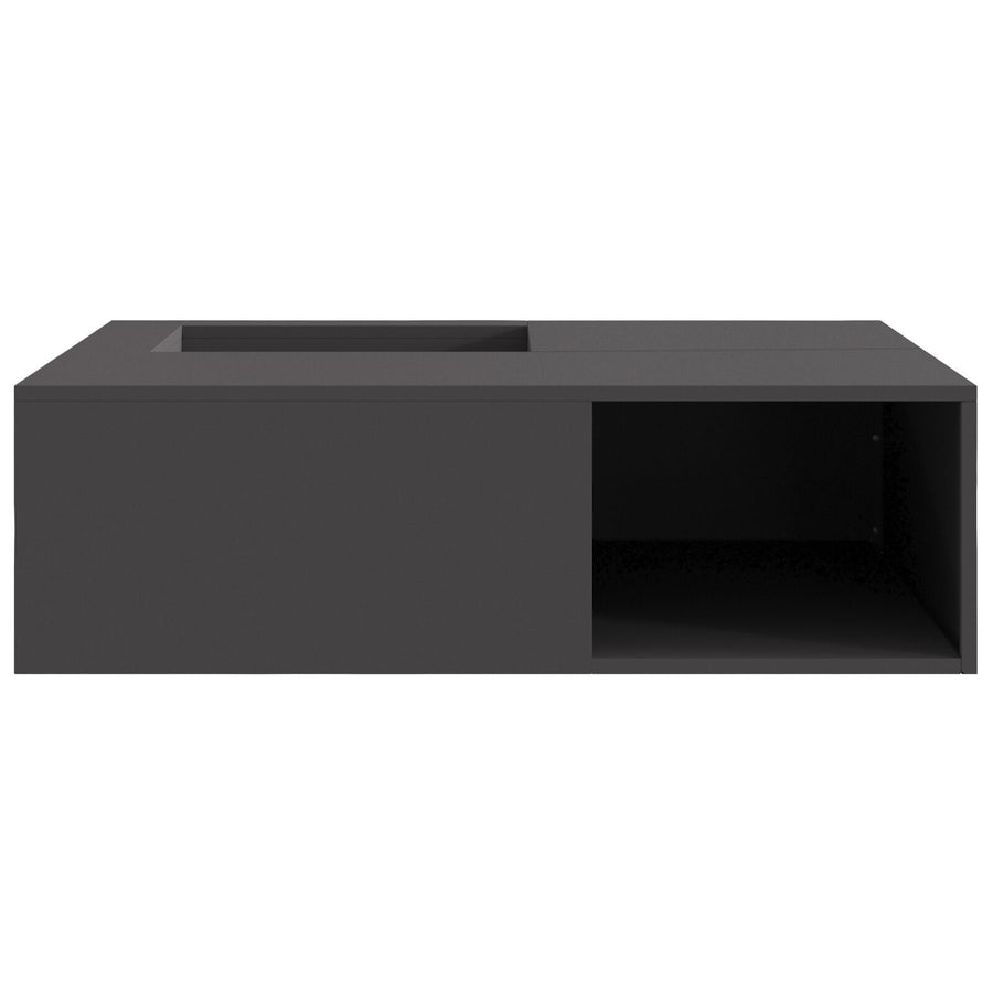 Vuurkorf Met Houtopslag Zwart 100X100X30 Cm Staal Koudgewalst staal/Zwart