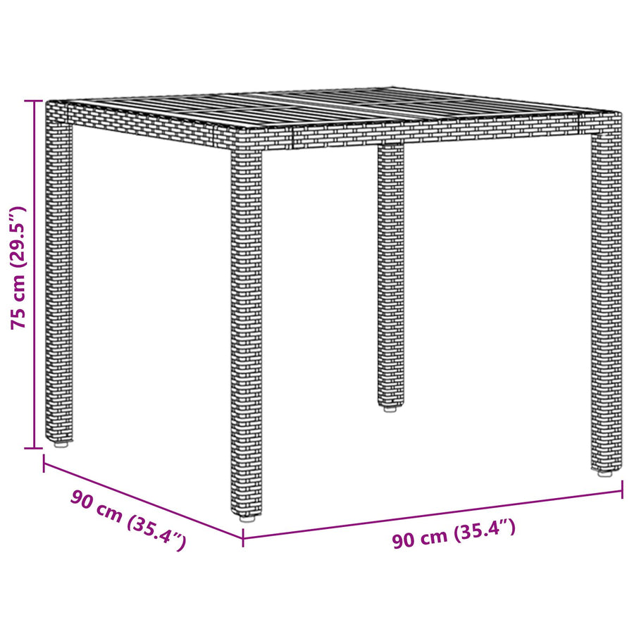 5 Delige Tuin Eetset Met Kussens Beige Poly Riet