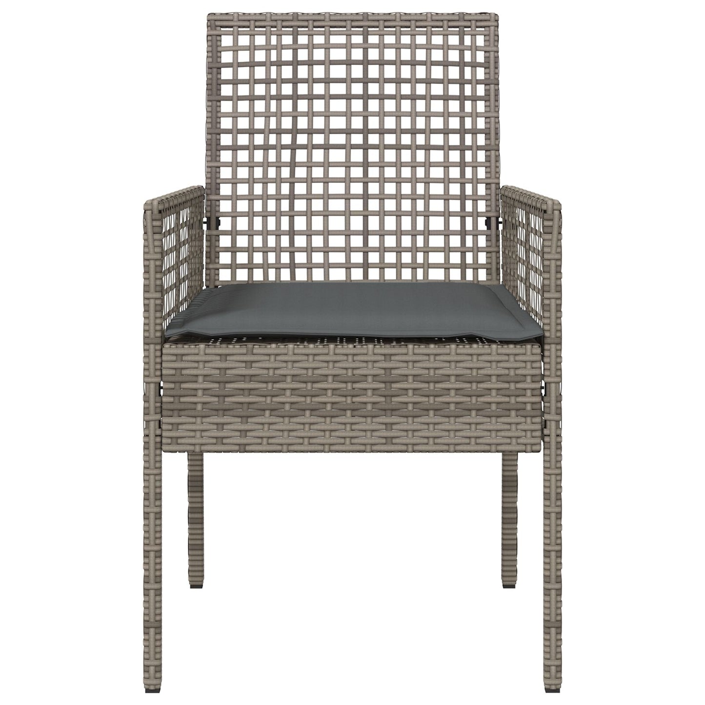 Tuinstoelen 2 Stuks Met Kussens Poly Rattan Grijs en donkergrijs