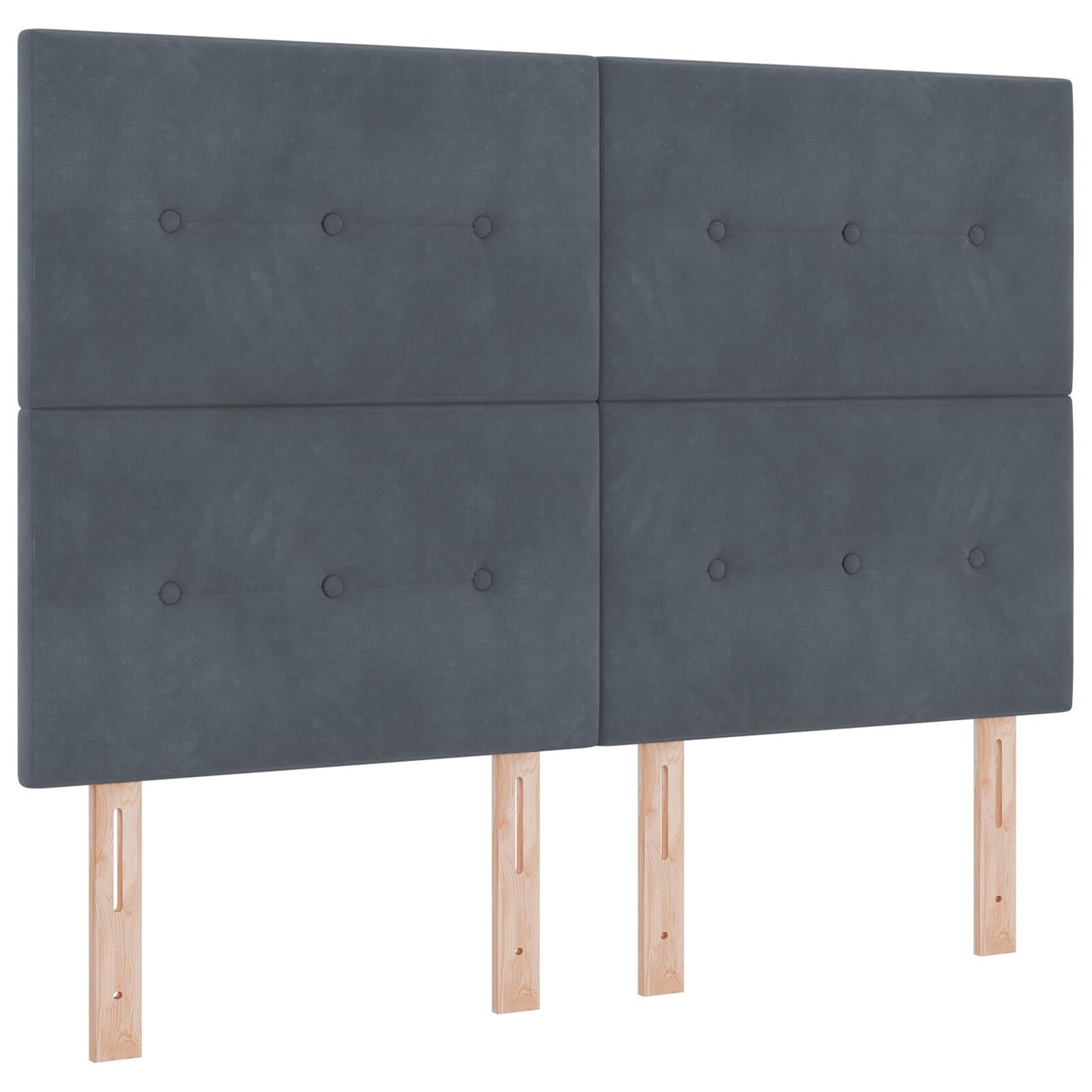 Bedframe Donkergrijs 140X200 Cm Velvet Crème