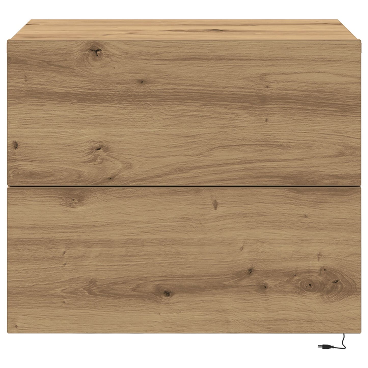 Bedside Cabinets Met Led Lichten Wandgemonteerd 2 Stuks Artisan Eiken Ambachtelijk eiken