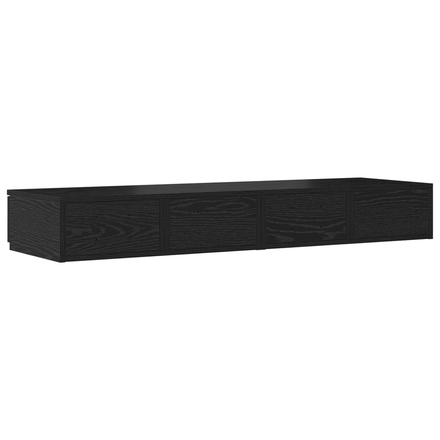 Bed Lades Zwart Gefabriceerd Hout Zwart eiken 120 x 36.5 x 16.5 cm