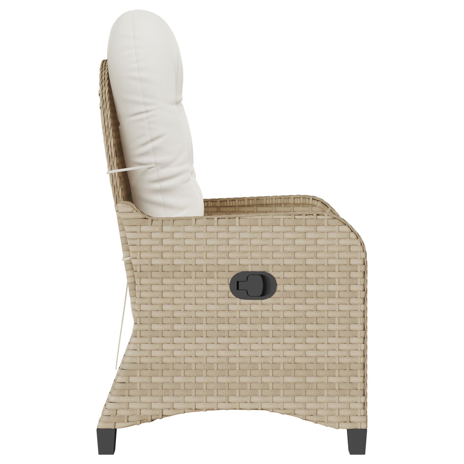 Relaxstoel Met Kussen Poly Rattan Beige