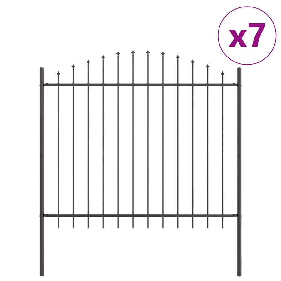 Tuinschutting Met Hoepeltop 11,9X1,25 M Staal Grijs 11.9 m 100-125 cm
