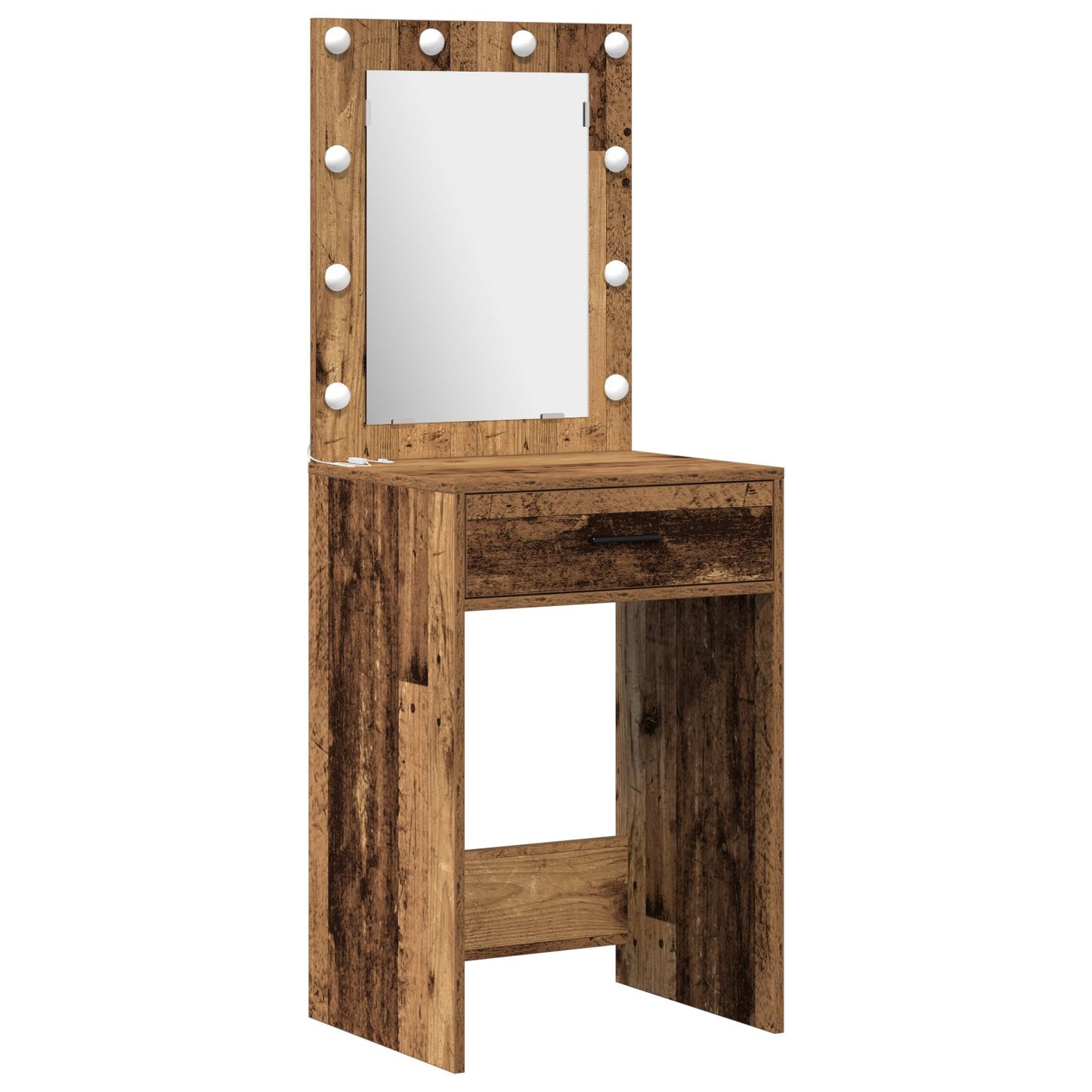 3-Delige Kaptafel Set Met Led In Verweerde Houten Afwerking