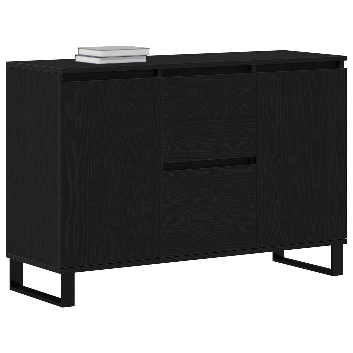 Dressoir Zwart Eiken 104X35X70 Cm Gelaagd Hout