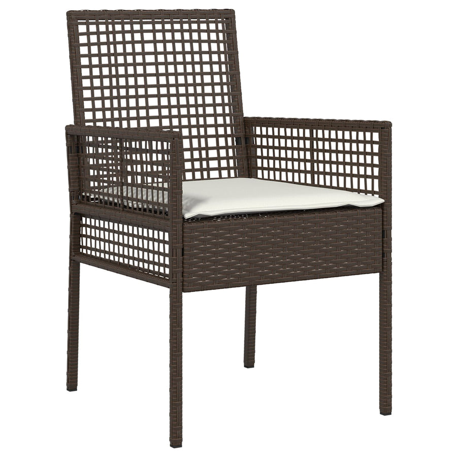 5-Delige Tuin Eetset Met Kussens Bruin Poly Rattan