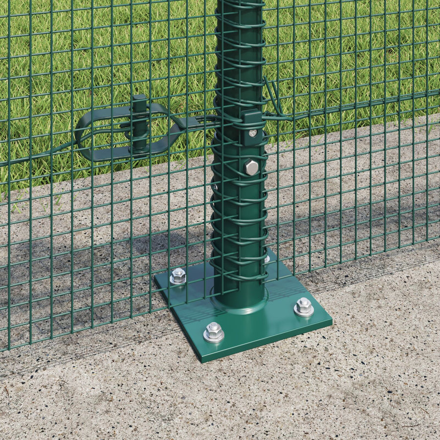 Gelaste Draadhek Met 13 Flenspalen Groen 0.4X25 M Staal Gegalvaniseerd Staal