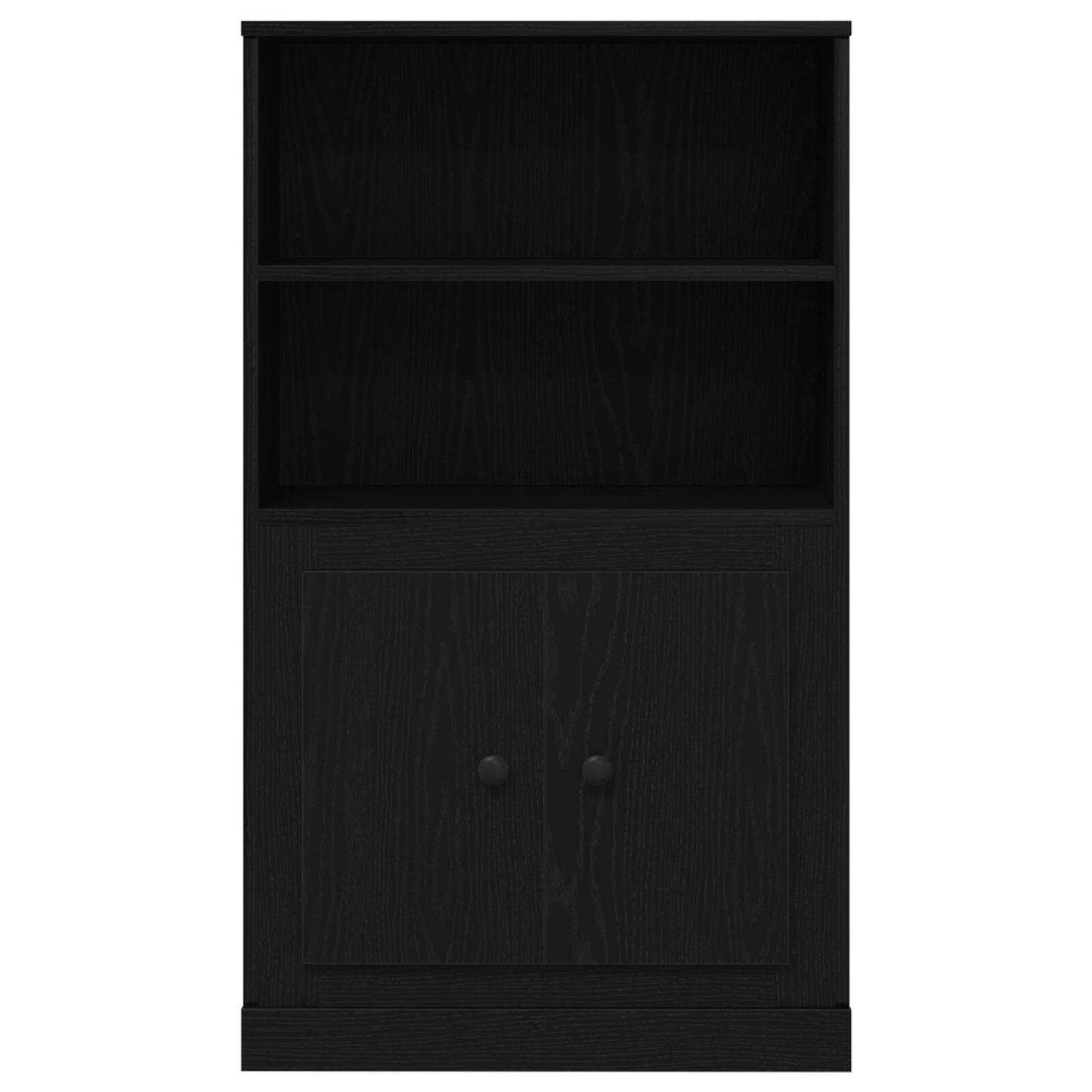 Hoge Kast Zwart Eiken 60X35.5X103.5 Cm Bewerkt Hout