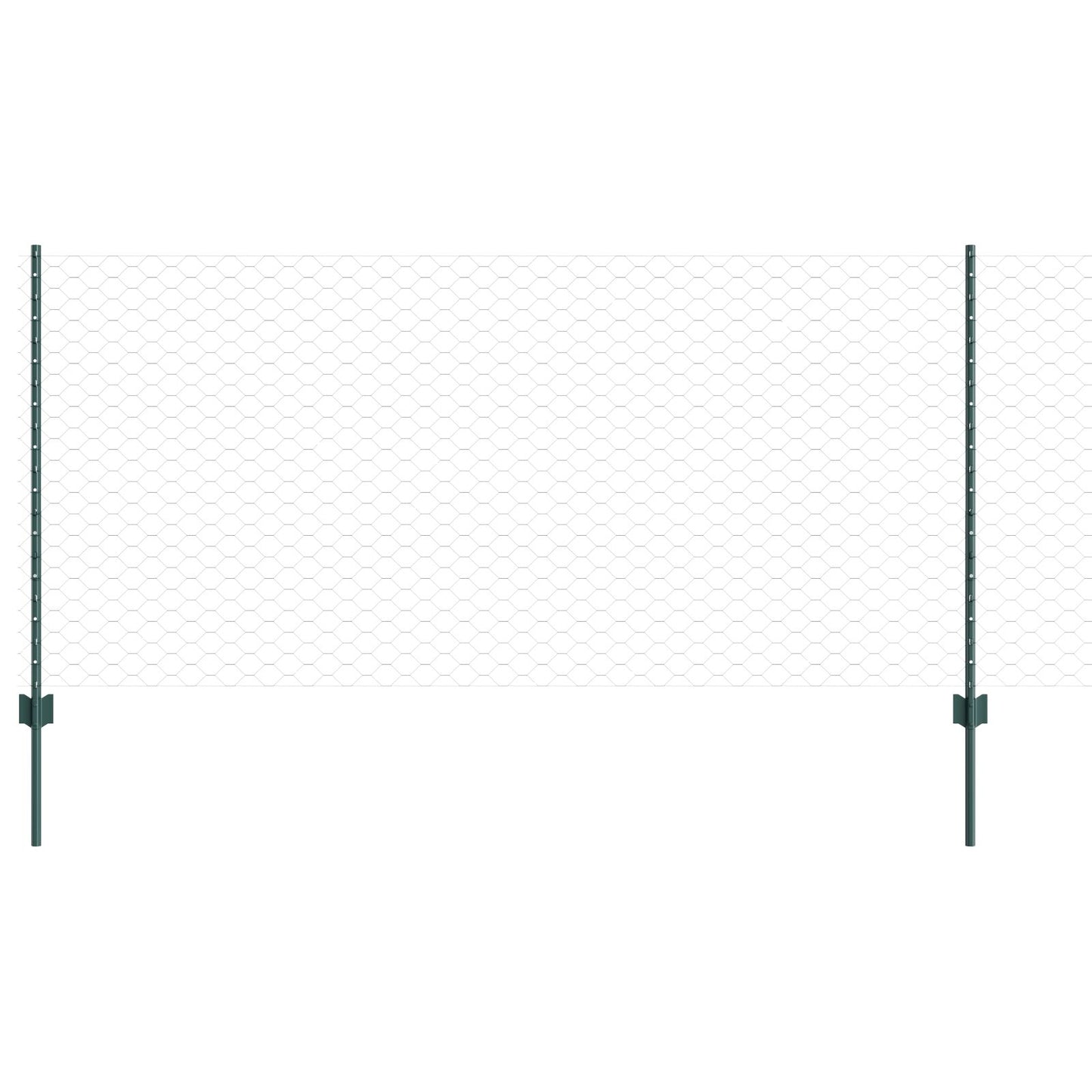 Omheining Posts 11 Stuks U-Channel Groen 100 Cm Staal,  Hexagon Omheining Groen 1X100 M Staal