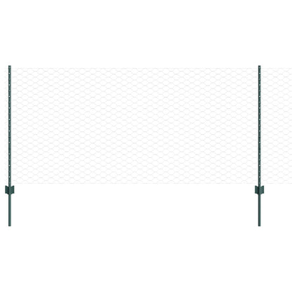 Omheining Posts 11 Stuks U-Channel Groen 100 Cm Staal,  Hexagon Omheining Groen 1X100 M Staal