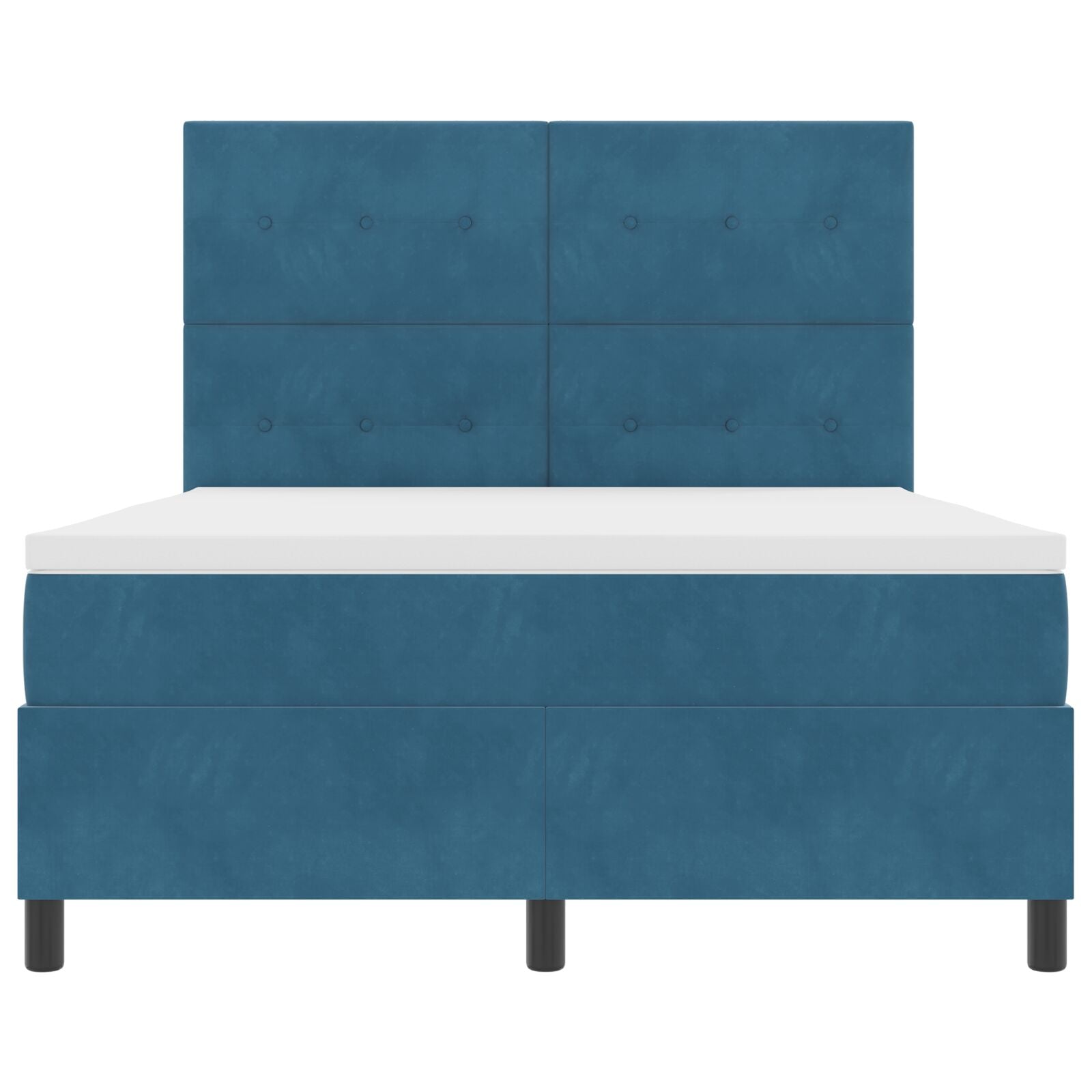 Boxspringbed Met Matras Donkerblauw 160X200 Cm Fluweel Blauw