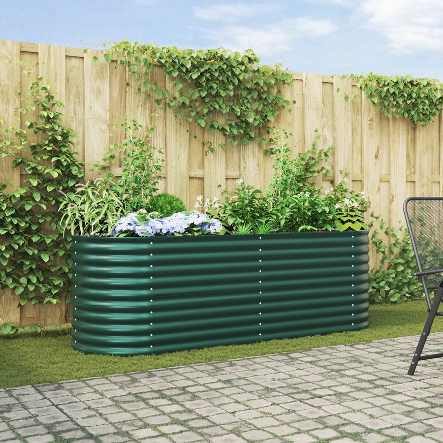 Tuin Verhoogd Bed Gegalvaniseerd Staal 240 x 80 x 81 cm Groen