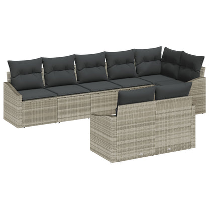 Tuin Sofa Set Set Van 8 Grijs Rattan Tuin Sofa Set Rechthoekig