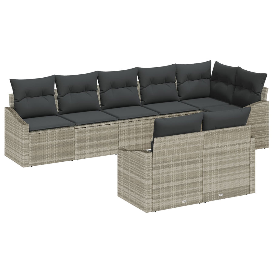 Tuin Sofa Set Set Van 8 Grijs Rattan Tuin Sofa Set Rechthoekig