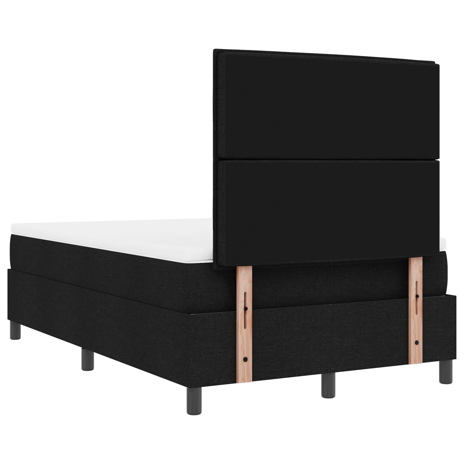 Boxspringbed Met Matras Zwart Klein Tweepersoons Stoffen Blauw