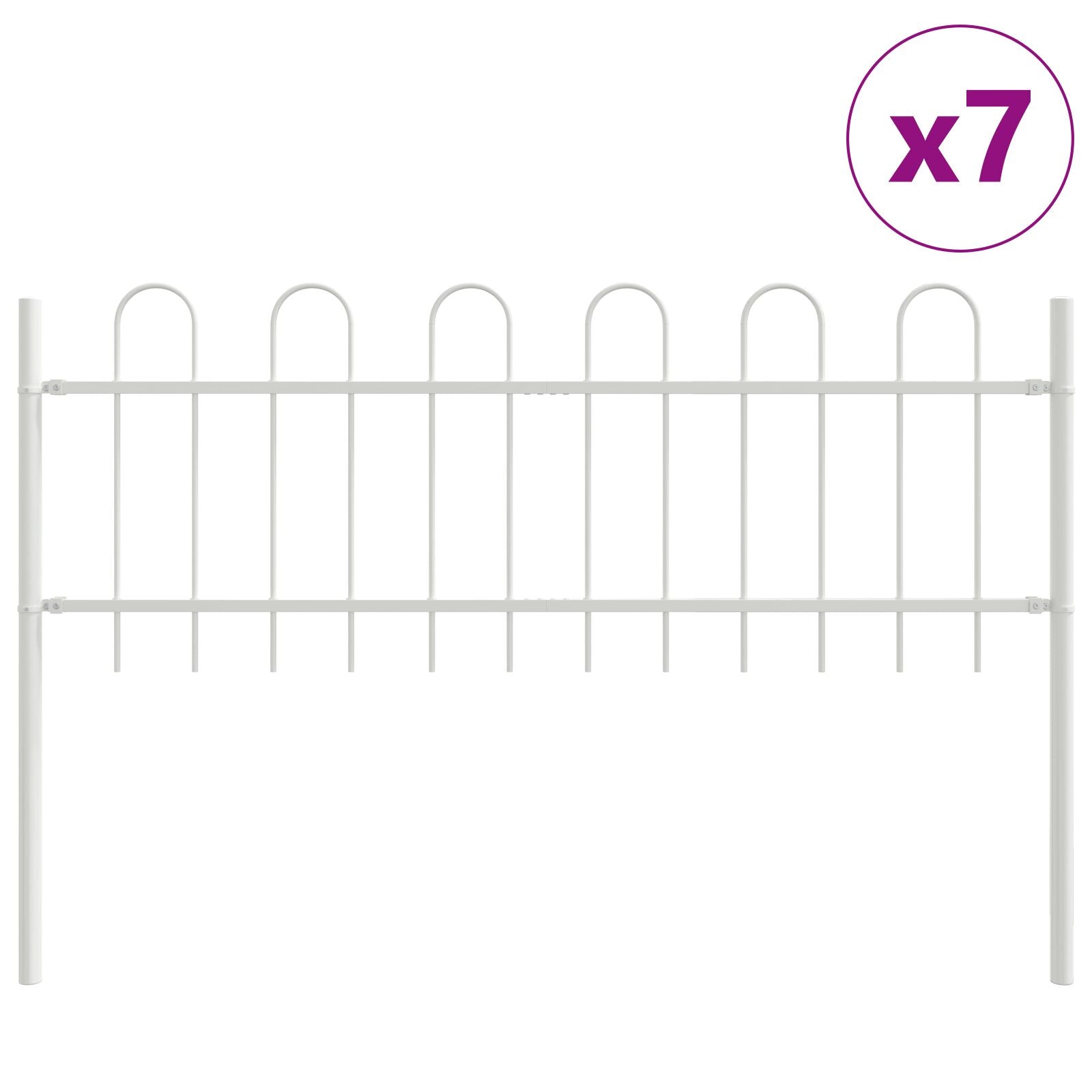 Tuinhek Met Boogtop 11,9X Staal Wit 0,6 m 11,9 m