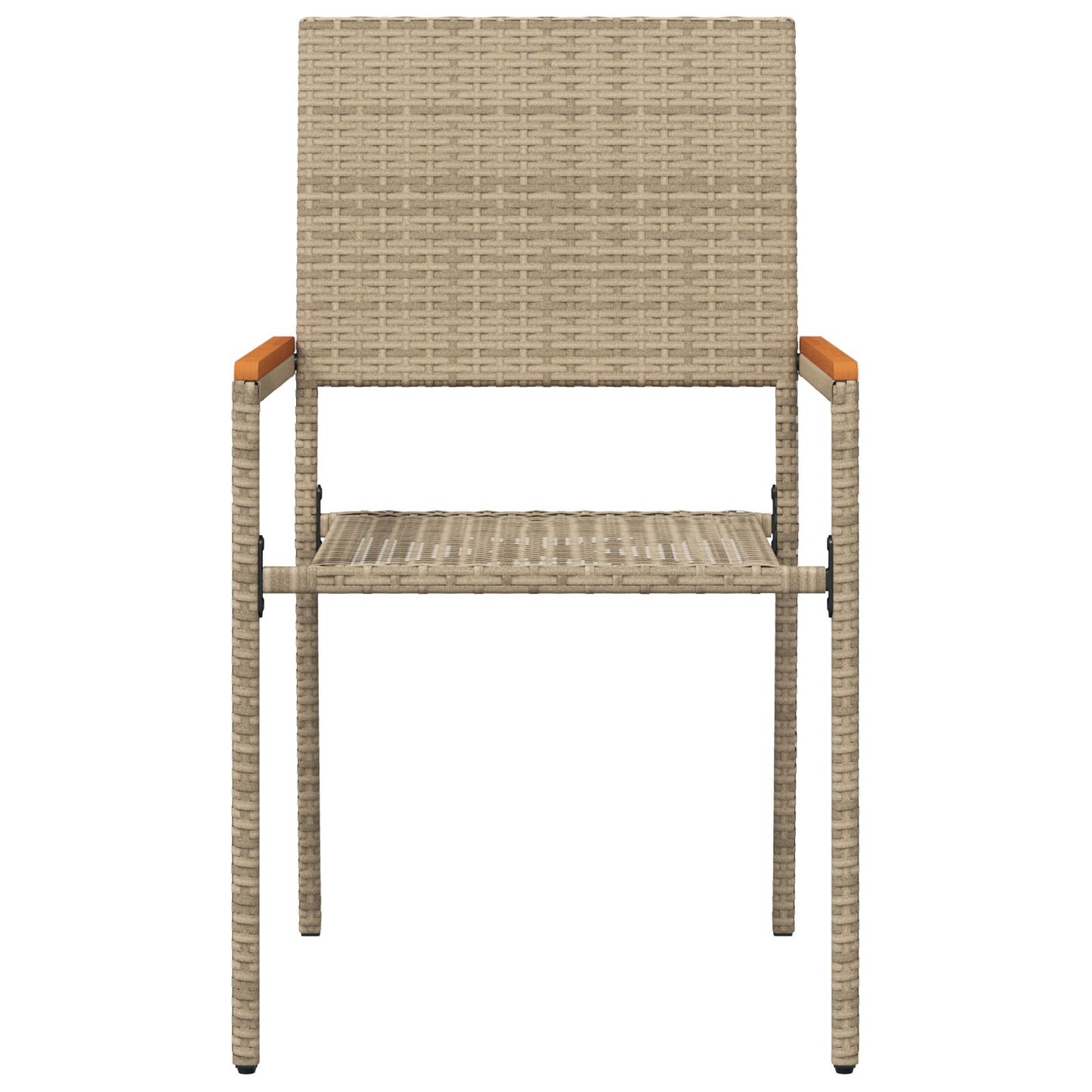 Stapelbare Tuinstoelen Met Kussens 2 Stuks Poly Rattan Beige Riet