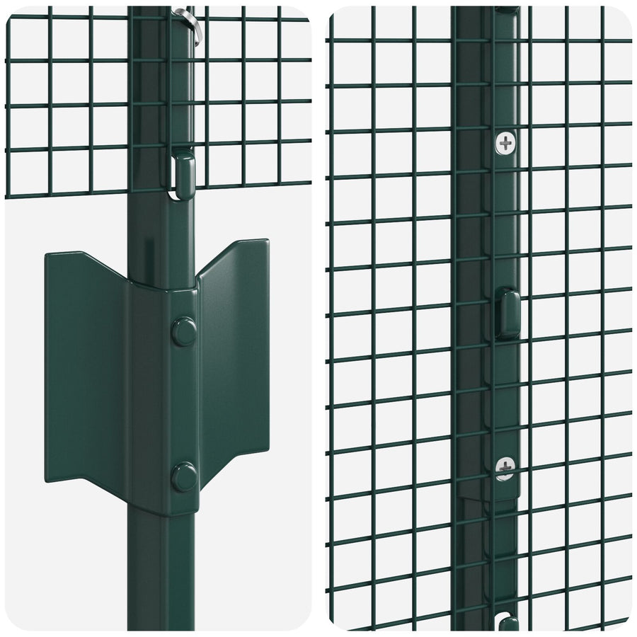 Gelaste Draad Omheining Met 5 U-Palen Groen 1,6X10 M Staal