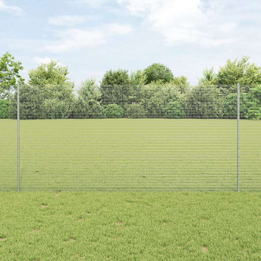 Gelaste Draadhek Met 22 U-Palen Zilver 1.2X25 M Staal