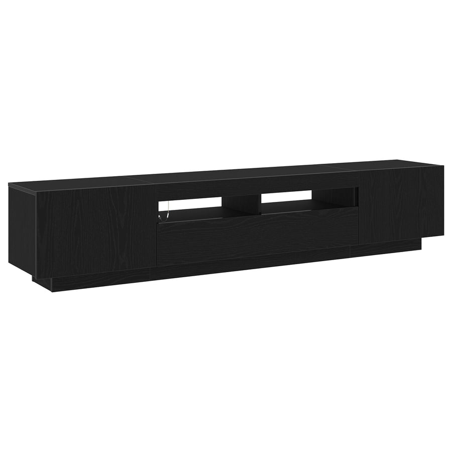 Tv-Kast Met Led-Verlichting - Zwart Eiken 200X35X40 Cm - Bewerkt Hout
