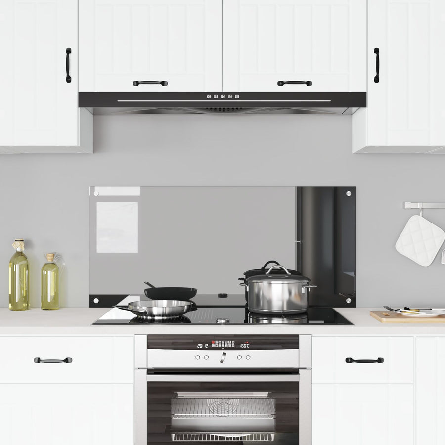 Keuken Achterwand 110X50X0,6 Cm Veiligheidsglas Donkergrijs 110 x 50 cm