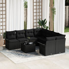 Tuinset poly rotan 8 personen zwart