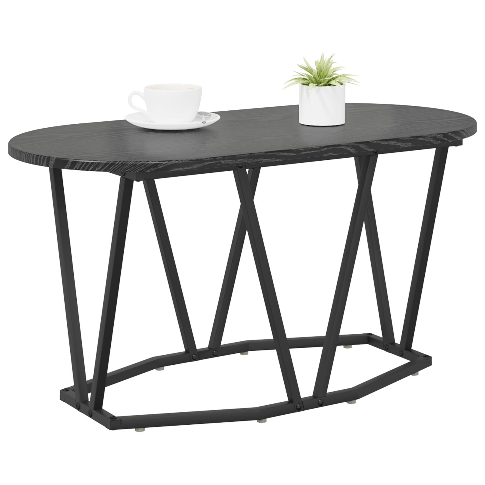 Salontafel 80X40X40,5 Cm Geengineerd Hout En Metaal Zwart eiken