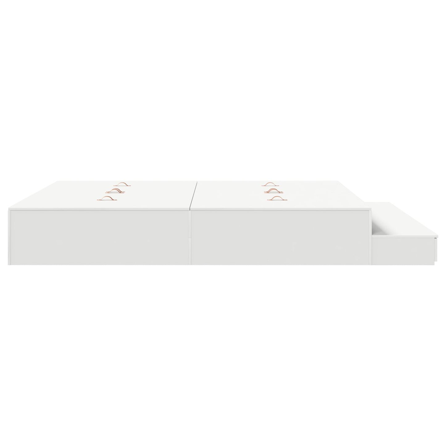 Opbergbedframe Wit Bewerkt Hout 236,5 X 200 X 31,5 Cm Artisanaal Eiken