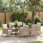 Tuinstoelenset polyrattan beige 7-delig
