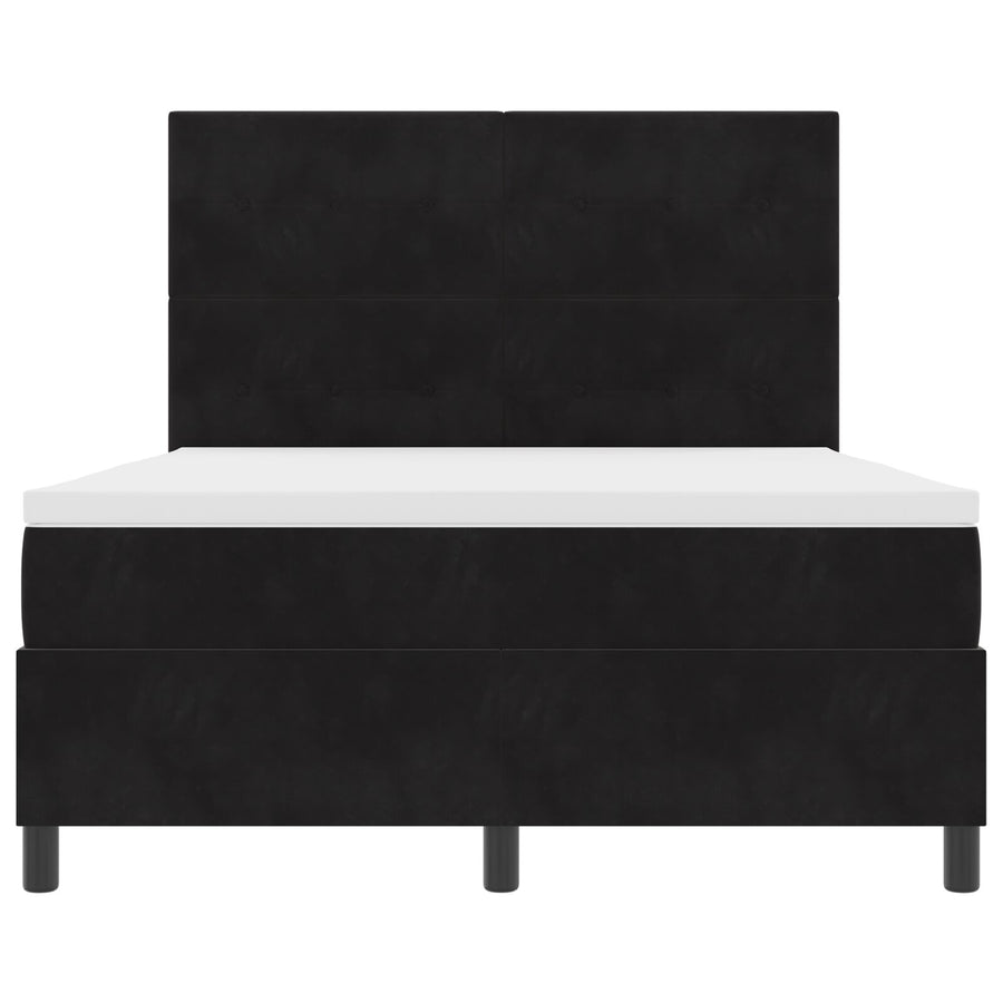 Boxspringbed Met Matras Zwart 160X200 Cm Fluweel Blauw