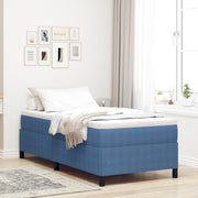 Blue Box Spring Bed 90 x 190 cm Cotton Fabric
