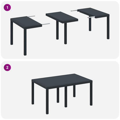 7-Delige Tuin Eettafel Set Met Kussens Anthraciet Poly Rattan