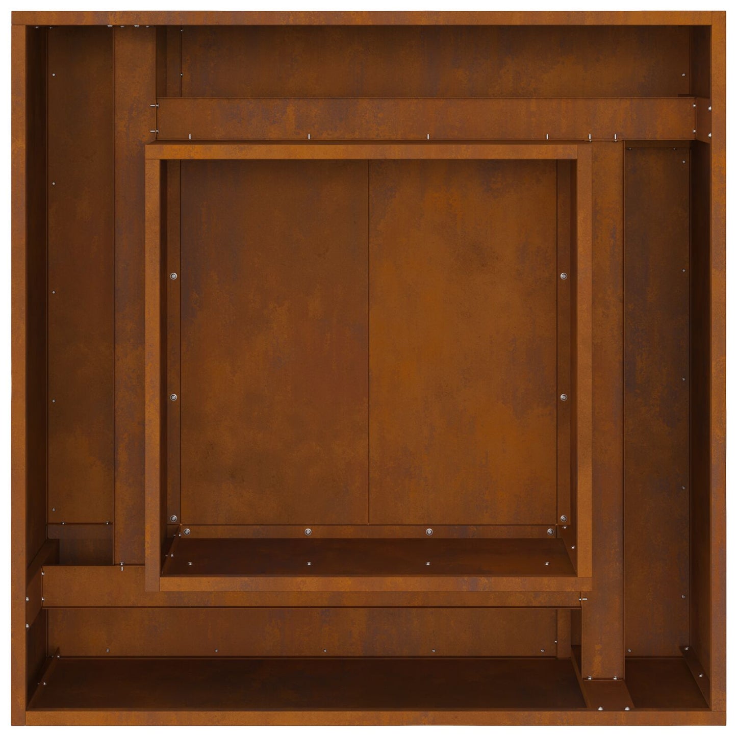 Vuurkorf Vierkant Weervast Staal 80 x 80 x 40 cm Verweerd staal/Bruin