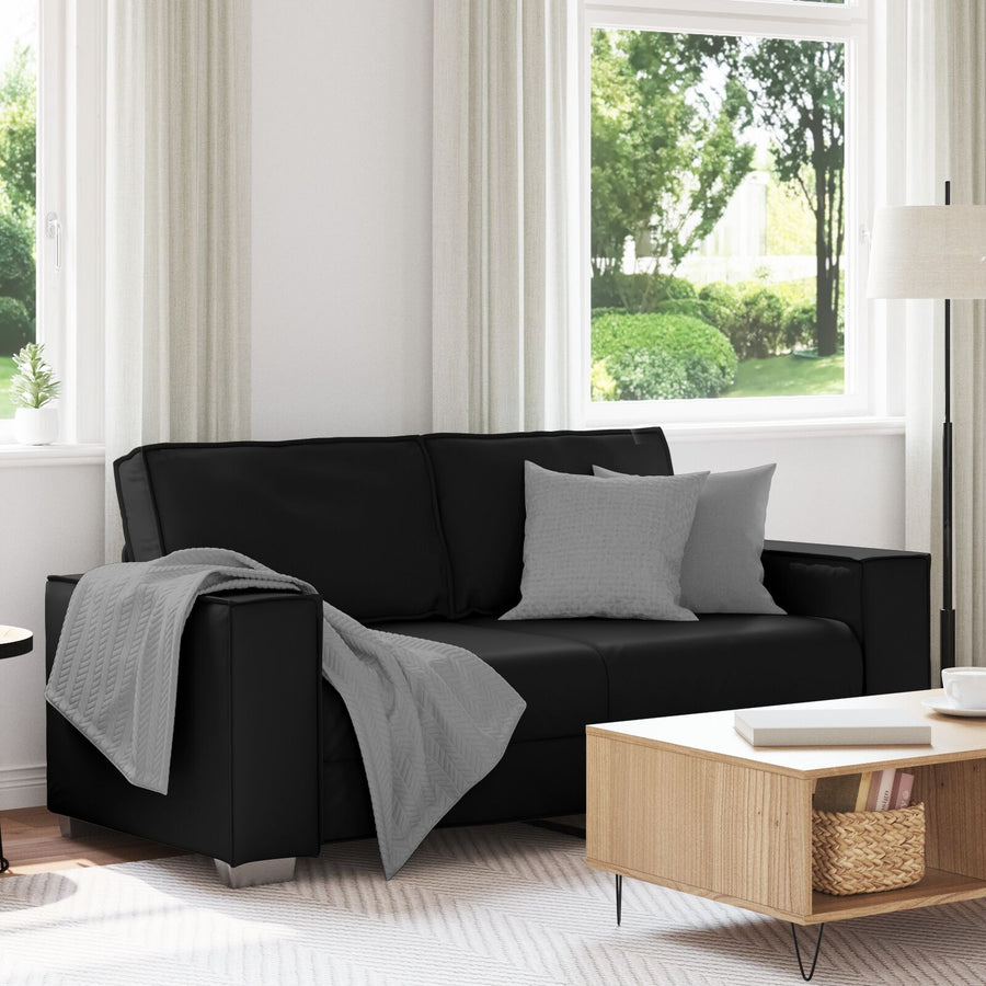 Love Seat Sofa Kunstleer Zwart 140 cm