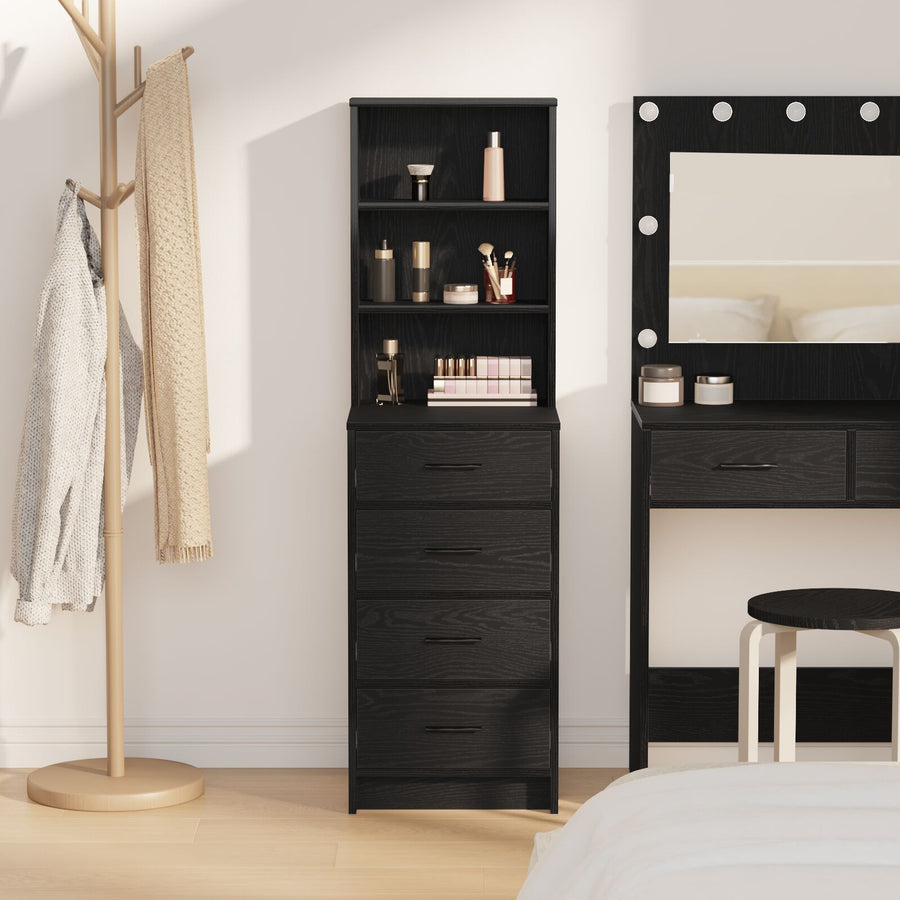 Highboard 40X41X135 Cm Geengineerd Hout Zwart eiken