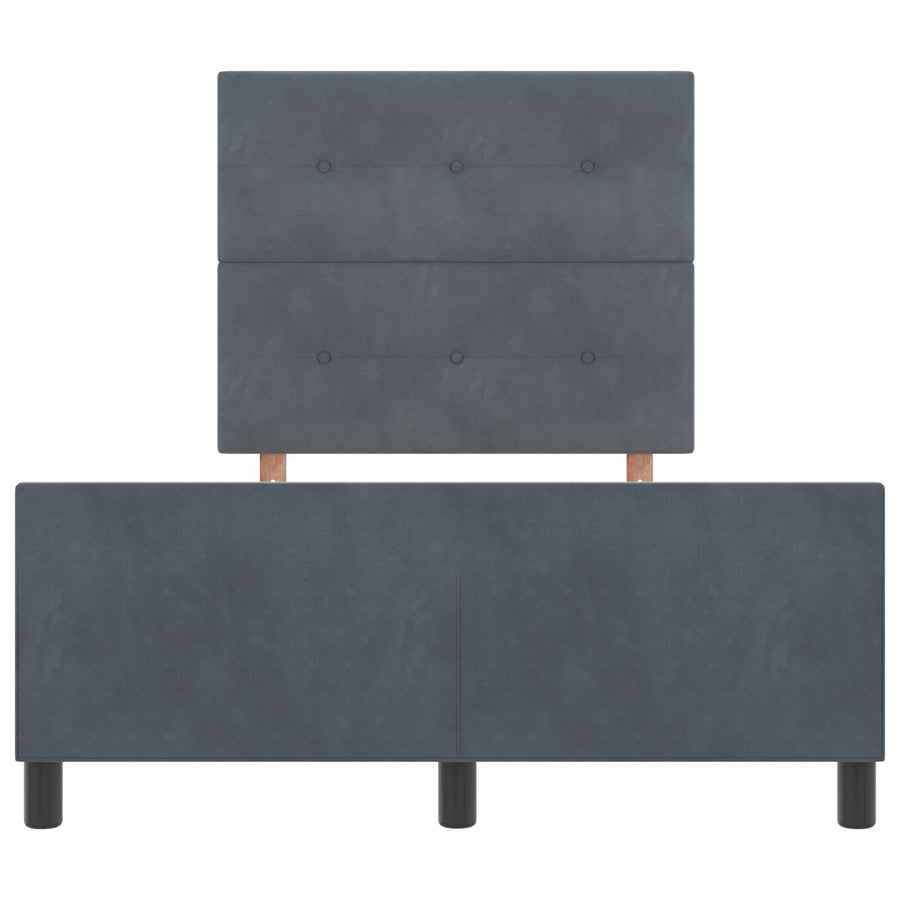 Bedframe Donkergrijs 120X190 Cm Fluweel Crème