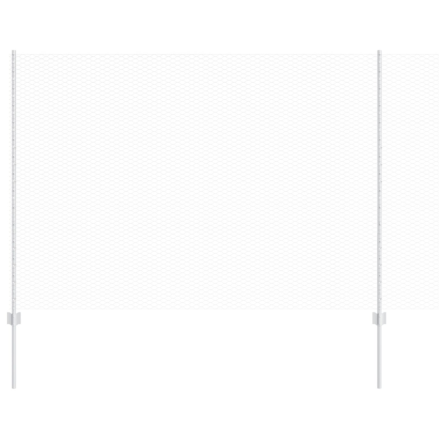 Hekpalen 22 Stuks U-Vorm 160 Cm Gegalvaniseerd Staal,  Hexagonaal Hek 1.6X50 M Gegalvaniseerd Staal