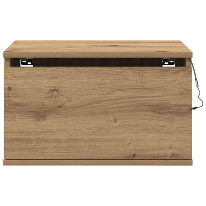 Nachtkastjes Met Led-Verlichting 2 Stuks Wandgemonteerd Artisan Eiken Ambachtelijk eiken