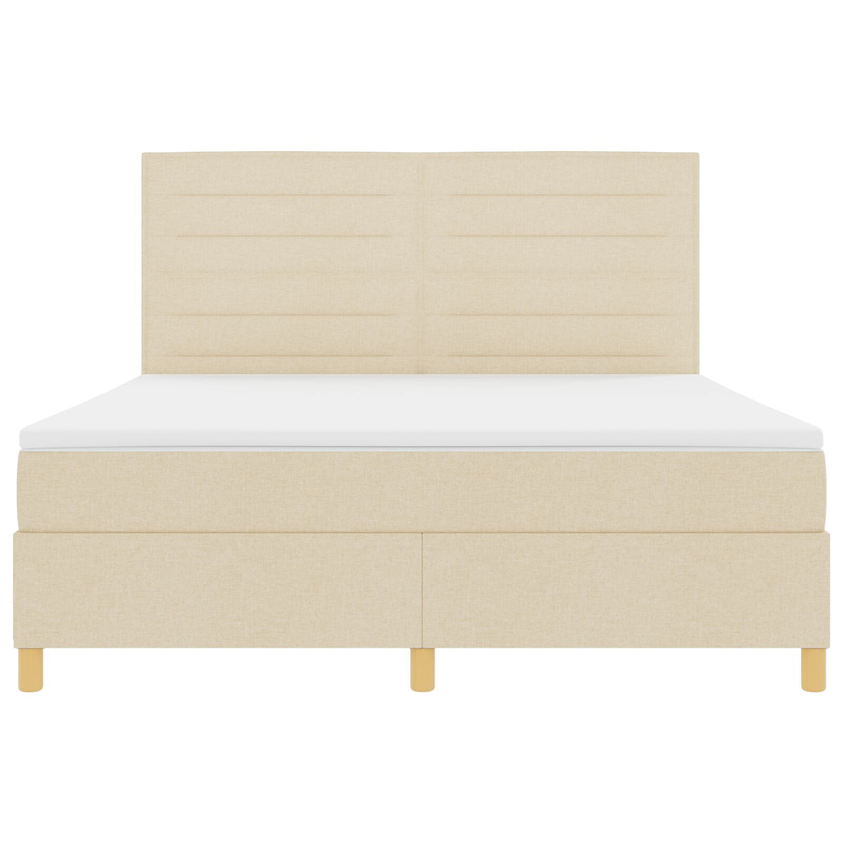 Boxspringbed Met Matras Crème Super King Stof Blauw