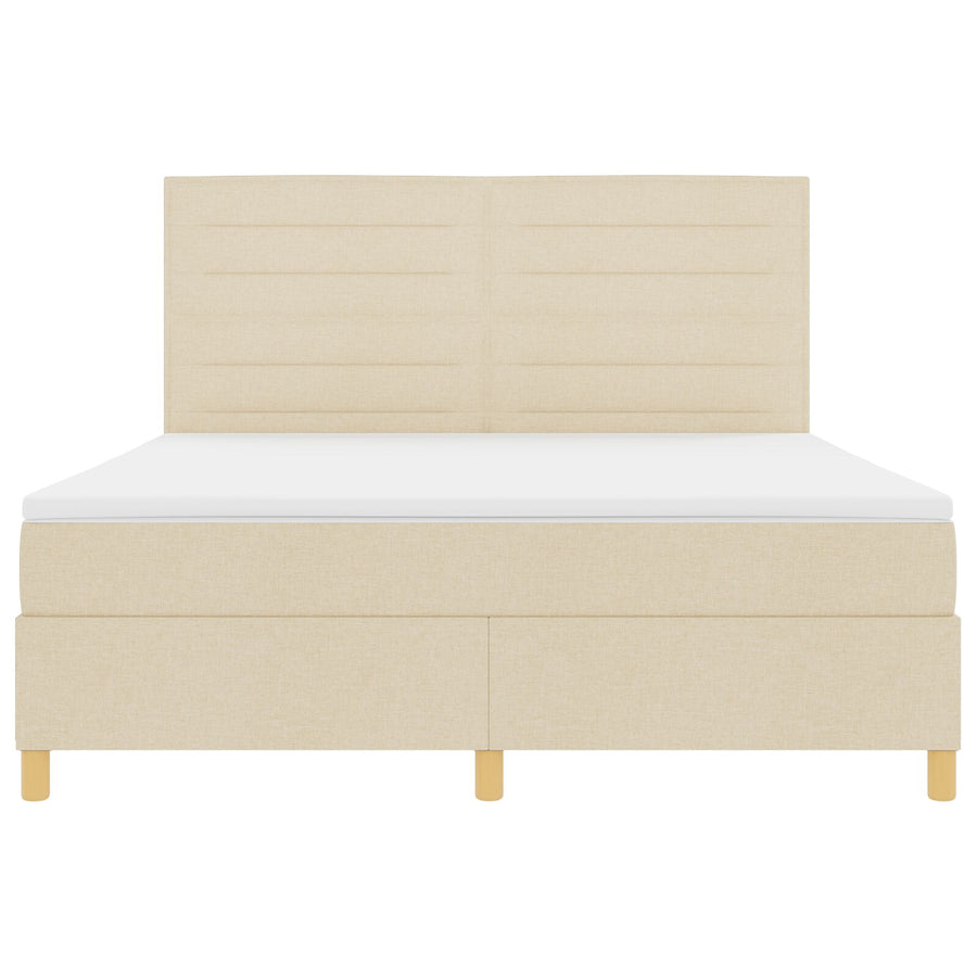 Boxspringbed Met Matras Crème Super King Stof Blauw