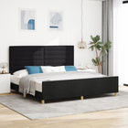 Bed Frame with Headboard Black 200 x 200 cm Fabric