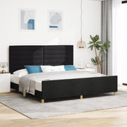 Bedframe 200x200 cm zwart stof